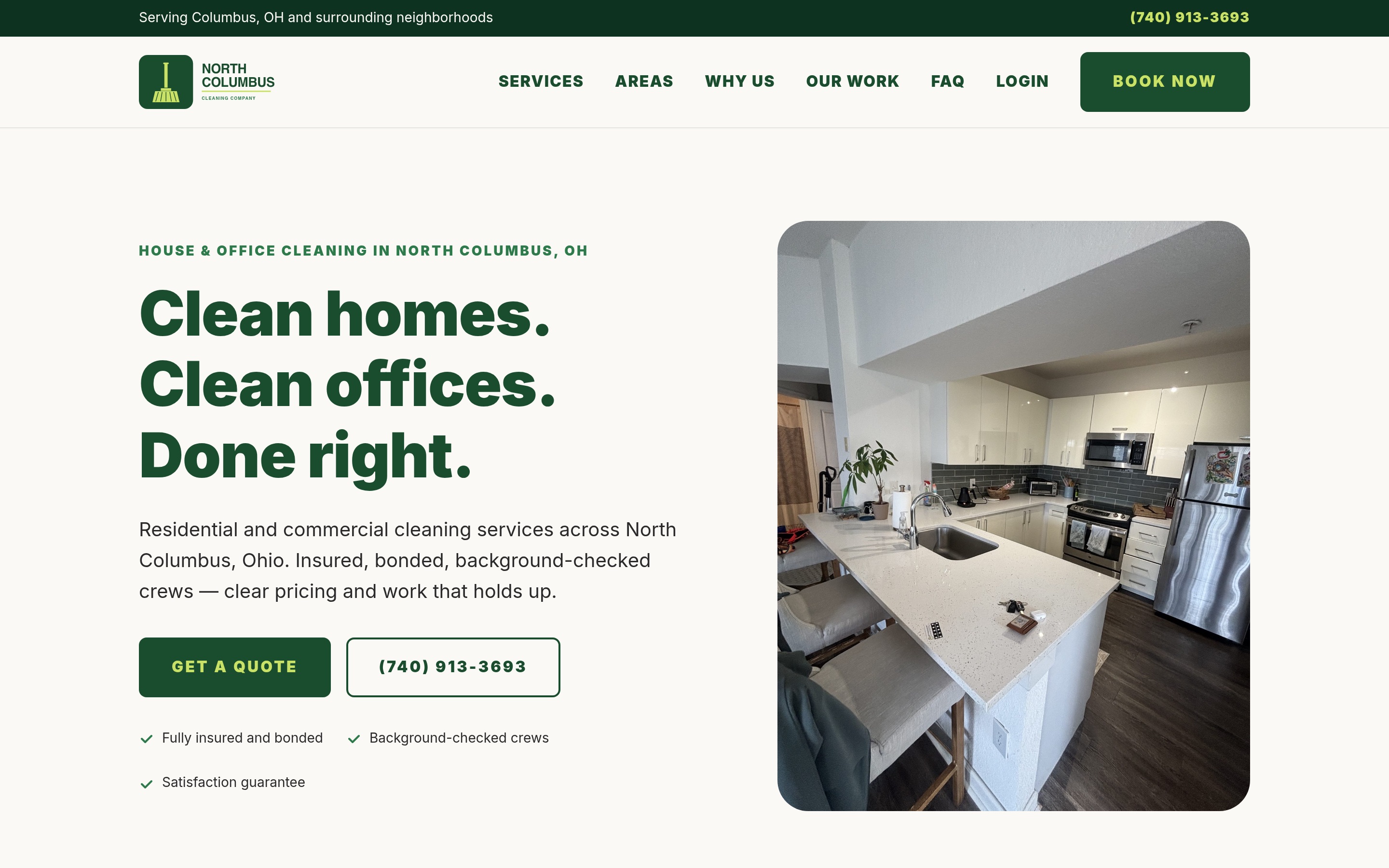 North Columbus Cleaning website